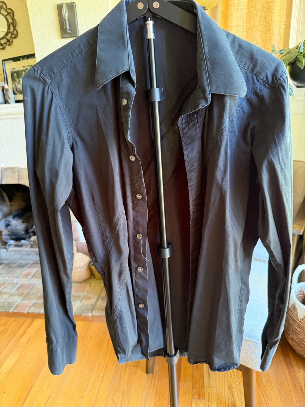 Men's Black Dress Shirt - Classic Long-Sleeve